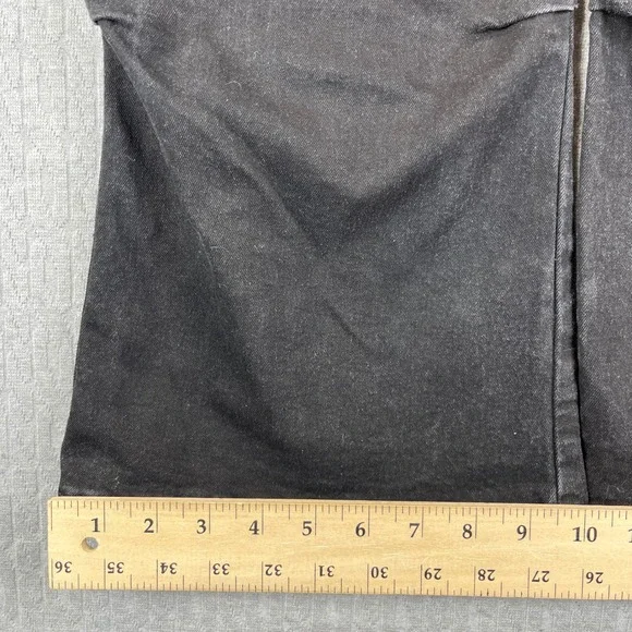 Black baggy wide leg cargo utility‎ jeans Women 15/30X33 high rise hip-hop - Picture 7 of 11